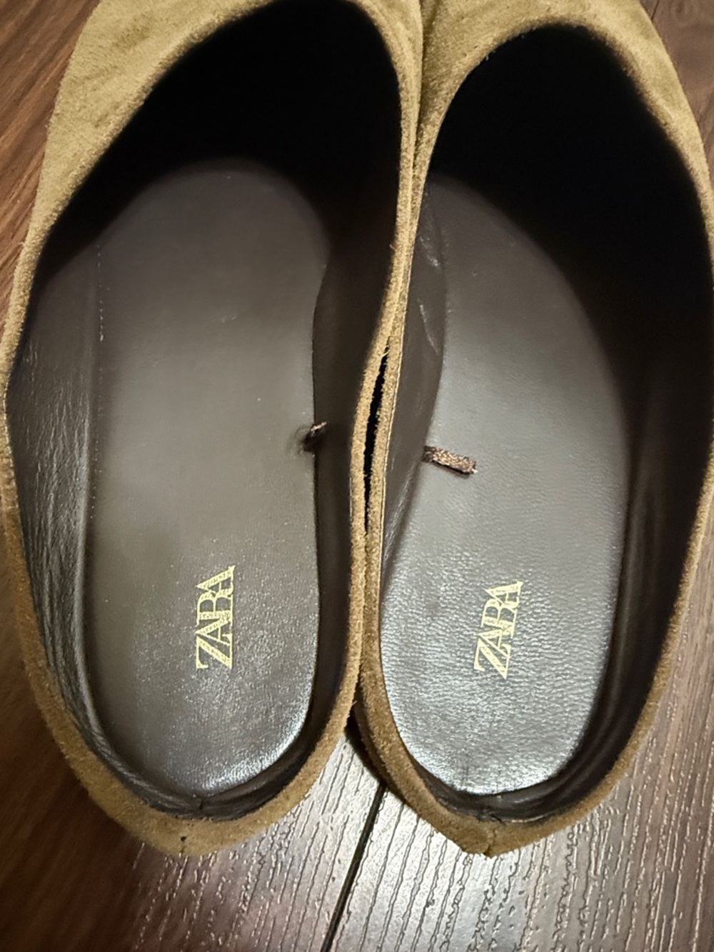 ZARA Brown Suede Mule Flats Slip On Minimalist Leather Slides Size 39 - Picture 9 of 12